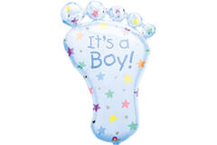 Foil Balloon - Shape - Baby Foot - "It's a Boy" - 58 x 82 cm